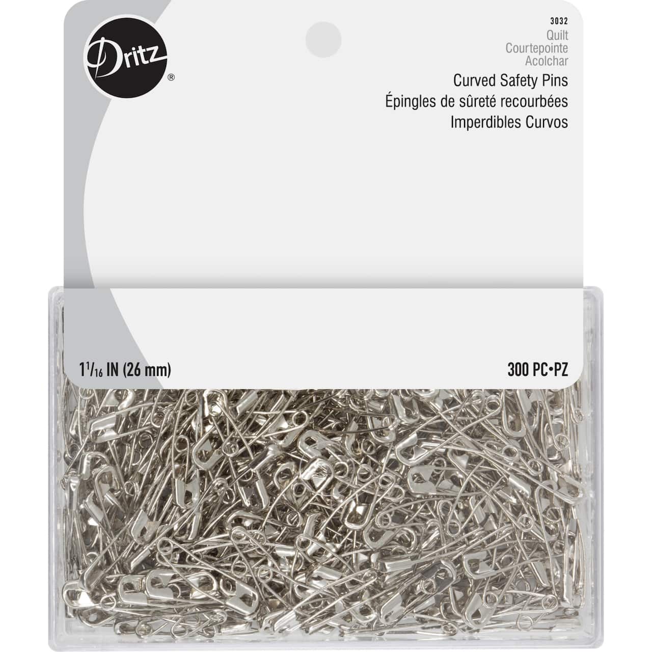 Dritz® Curved Safety Pins with Reusable Storage Box, 300ct.